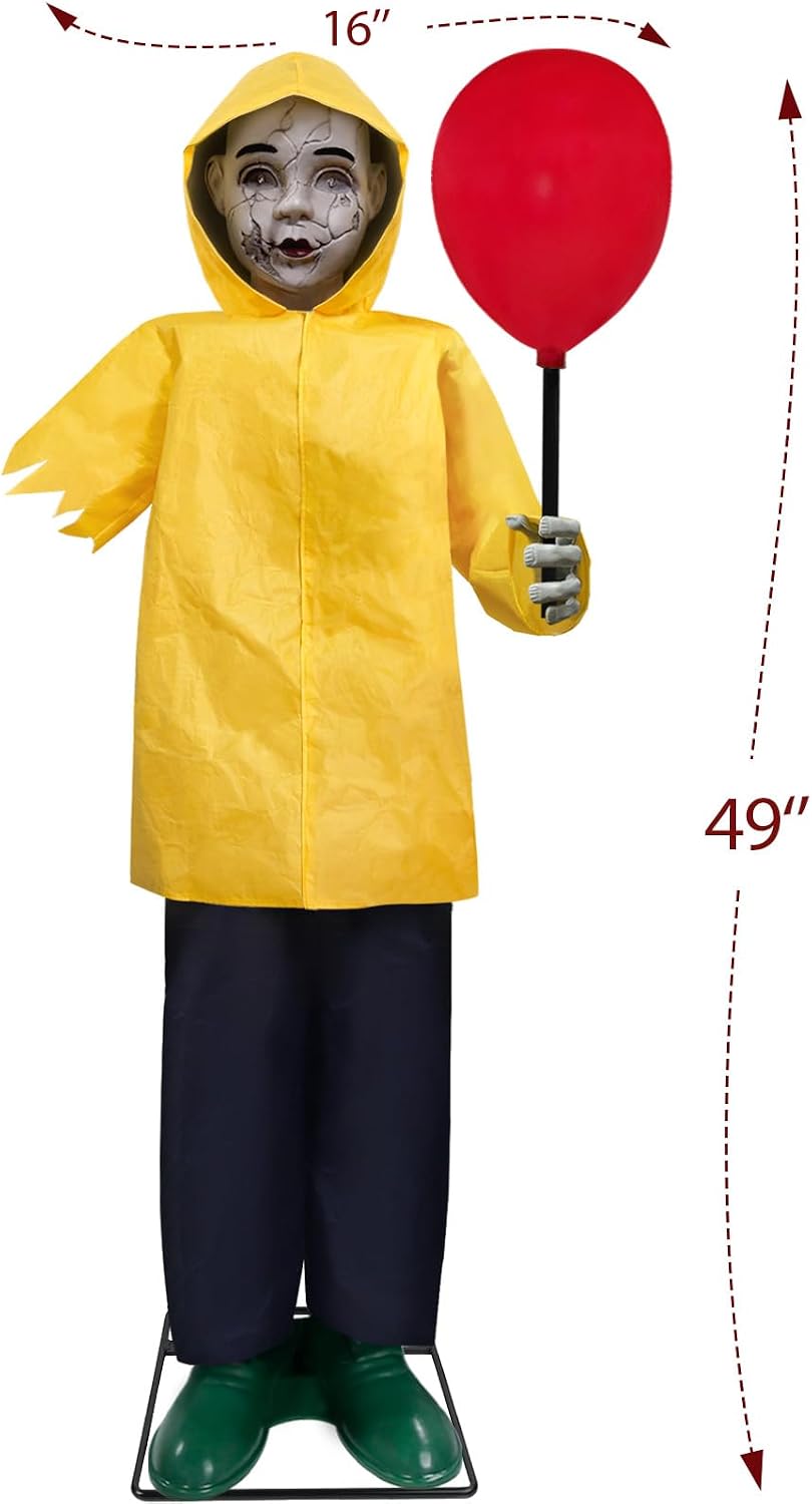 Halloween Decorations Outdoor - 4 Ft Life Size Animatronics Prop