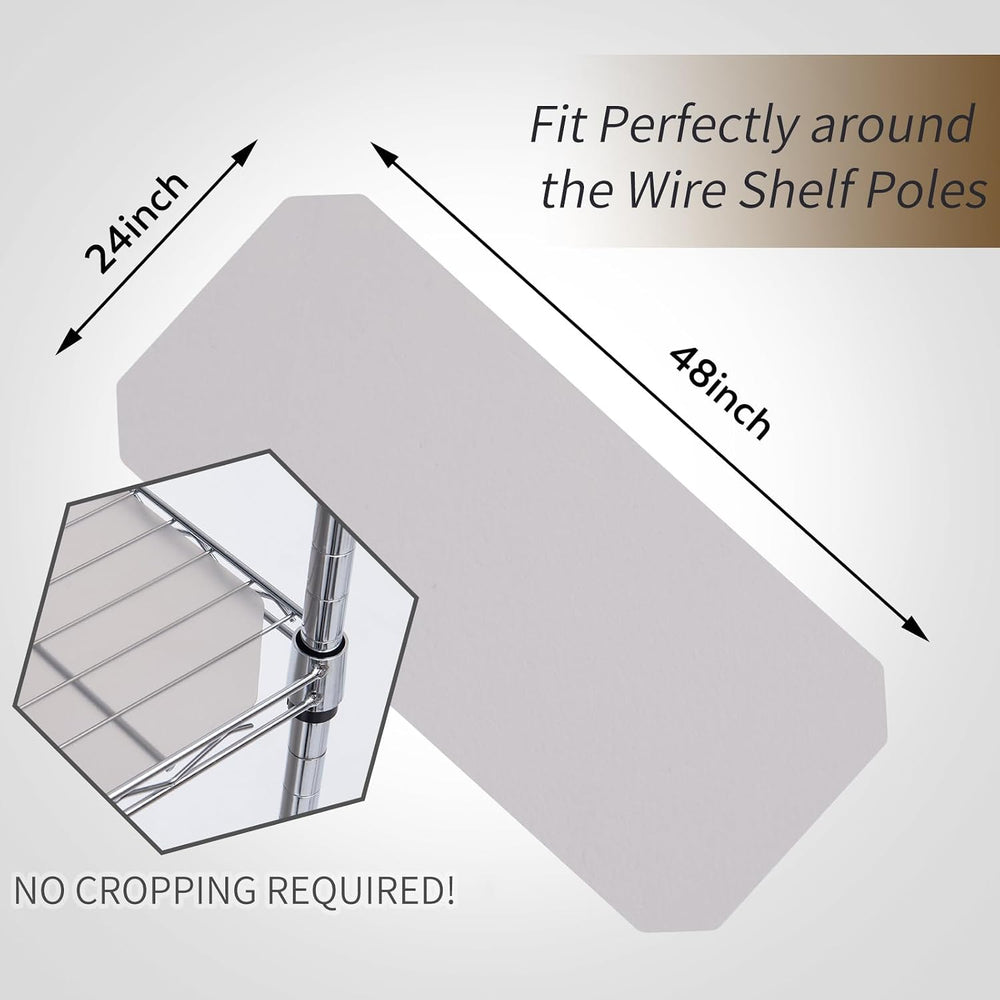 Poofzy Wire Shelf Liner 24" x 48", Set of 4 Gray