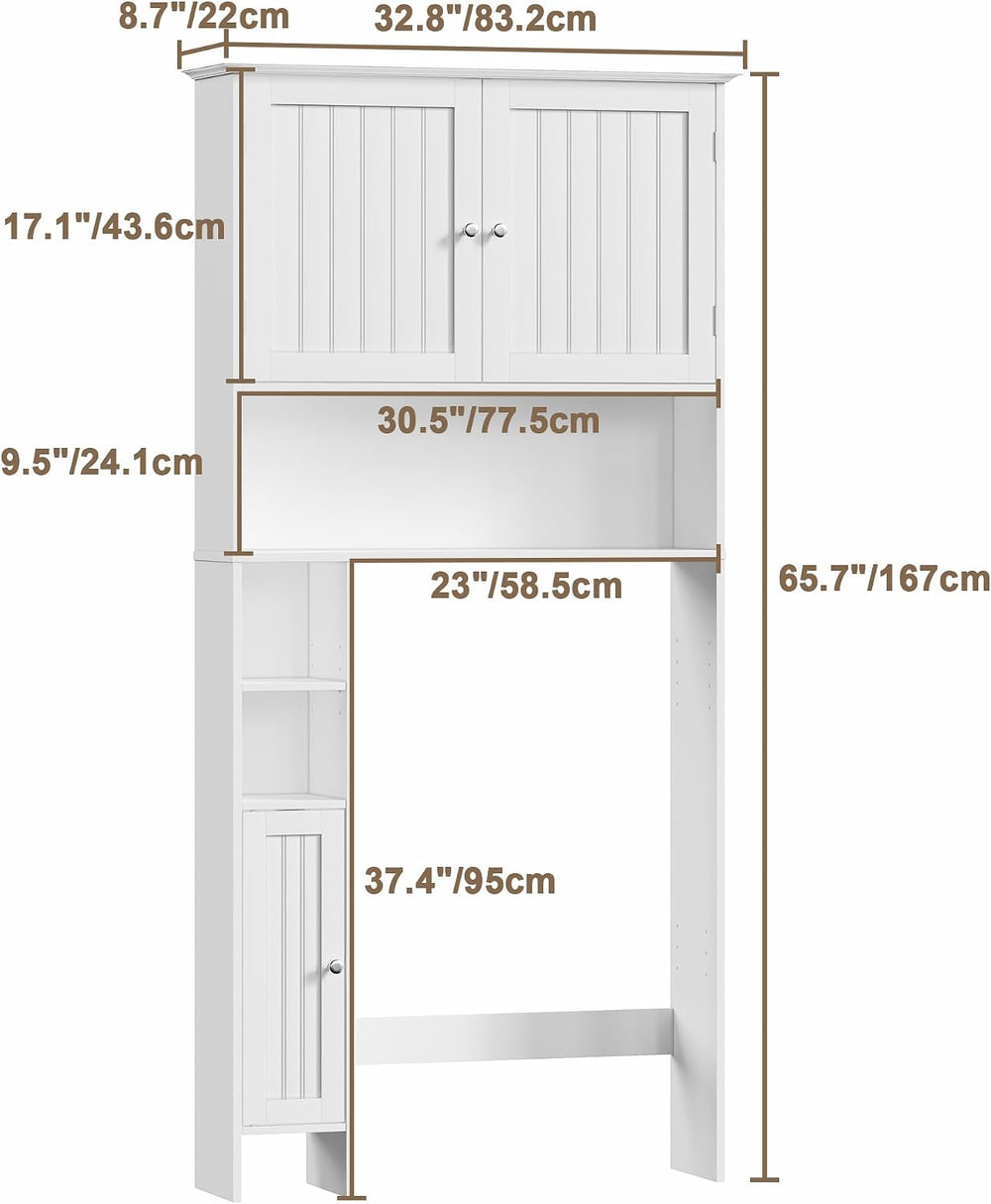 ChooChoo Bathroom Over The Toilet Storage Cabinet with Doors and Shelf