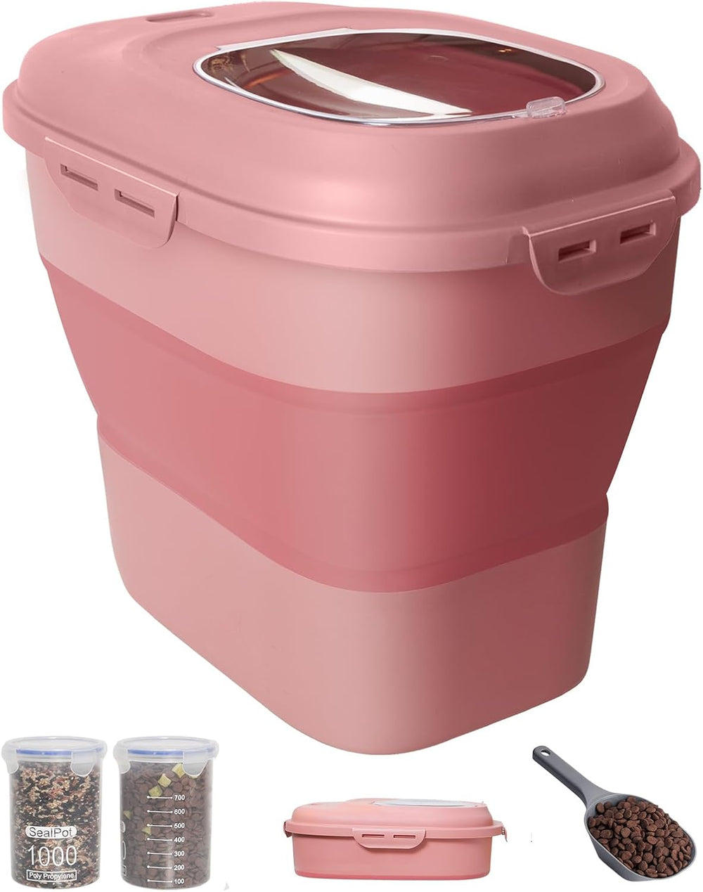 30-35Lbs Airtight Dog Food Storage Container,Collapsible Dog Food Container
