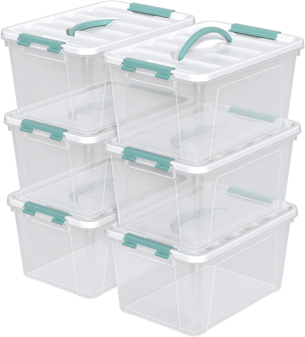 Zopnny 14 Quart Plastic Lidded Storage Bin (6-Pack)
