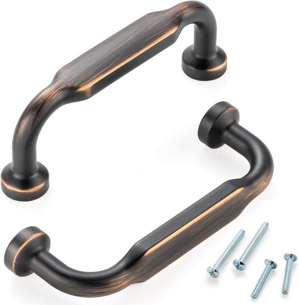 3 Inch Oil Rubbed Bronze Cabinet Pulls 10 Pack, Footed Handles P2302