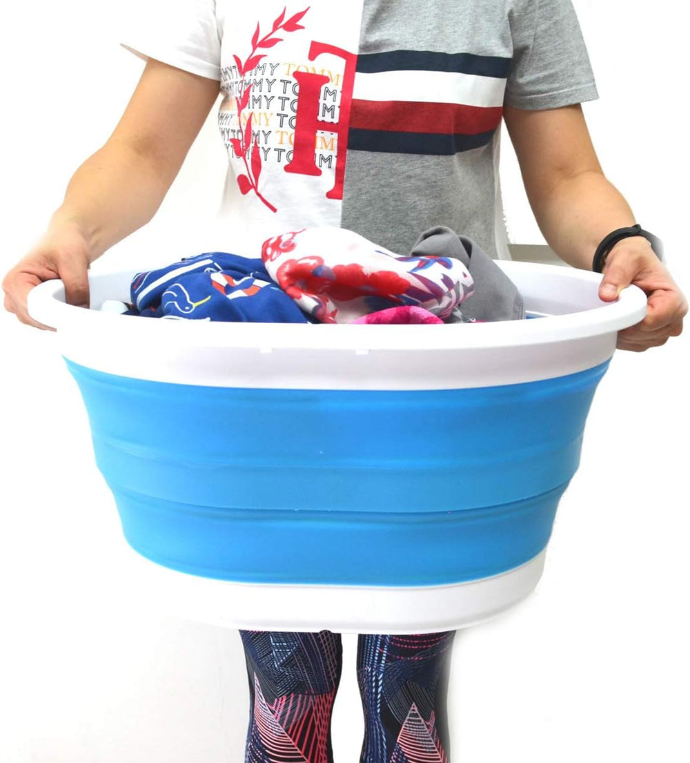 SAMMART 22L (5.8 gallon) Collapsible Plastic Laundry Basket - Oval Tub/Basket...