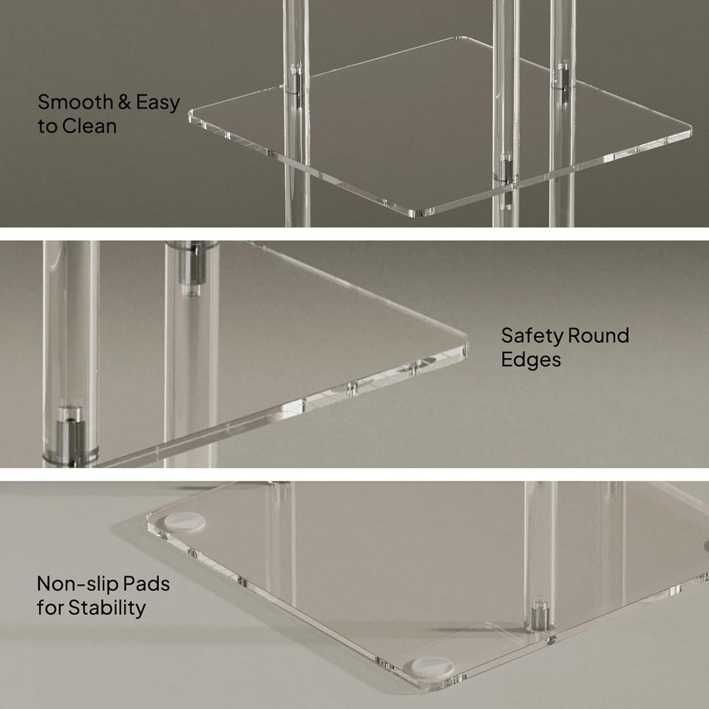 Aquiver Acrylic Vertical Shoe Rack - Free Standing Shoe Rack 7 Tier Shoe Stor...
