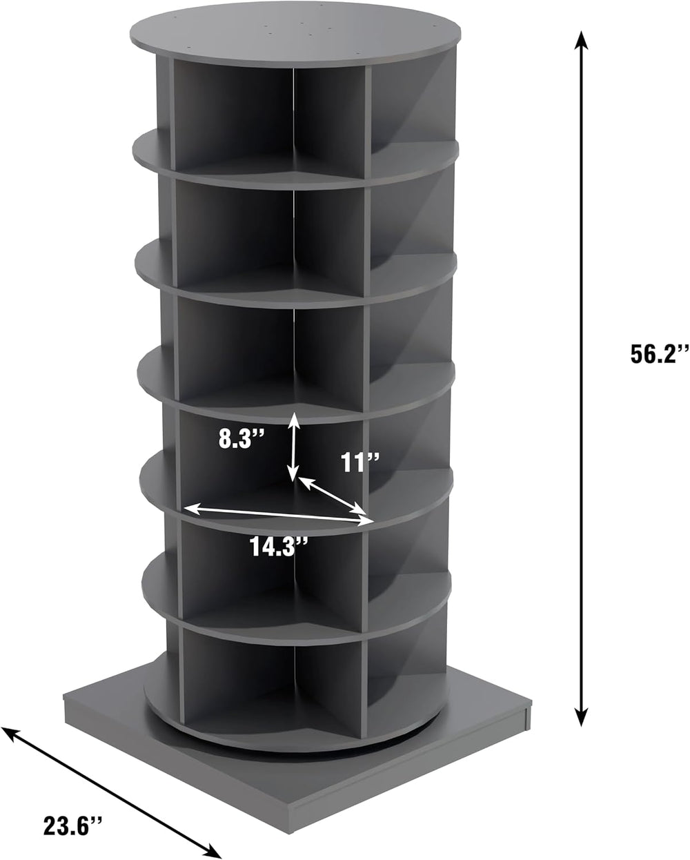 HomVent Rotating Shoe Rack, Wooden 6-Tier Spinning Shoe Rack Tower