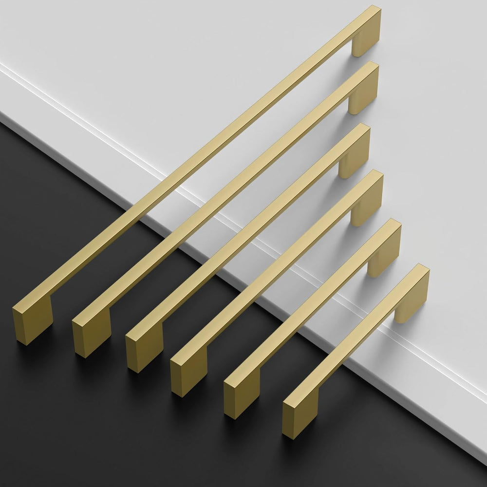 Amerdeco 10 Pack Brushed Gold Cabinet Pulls 3-3/4"