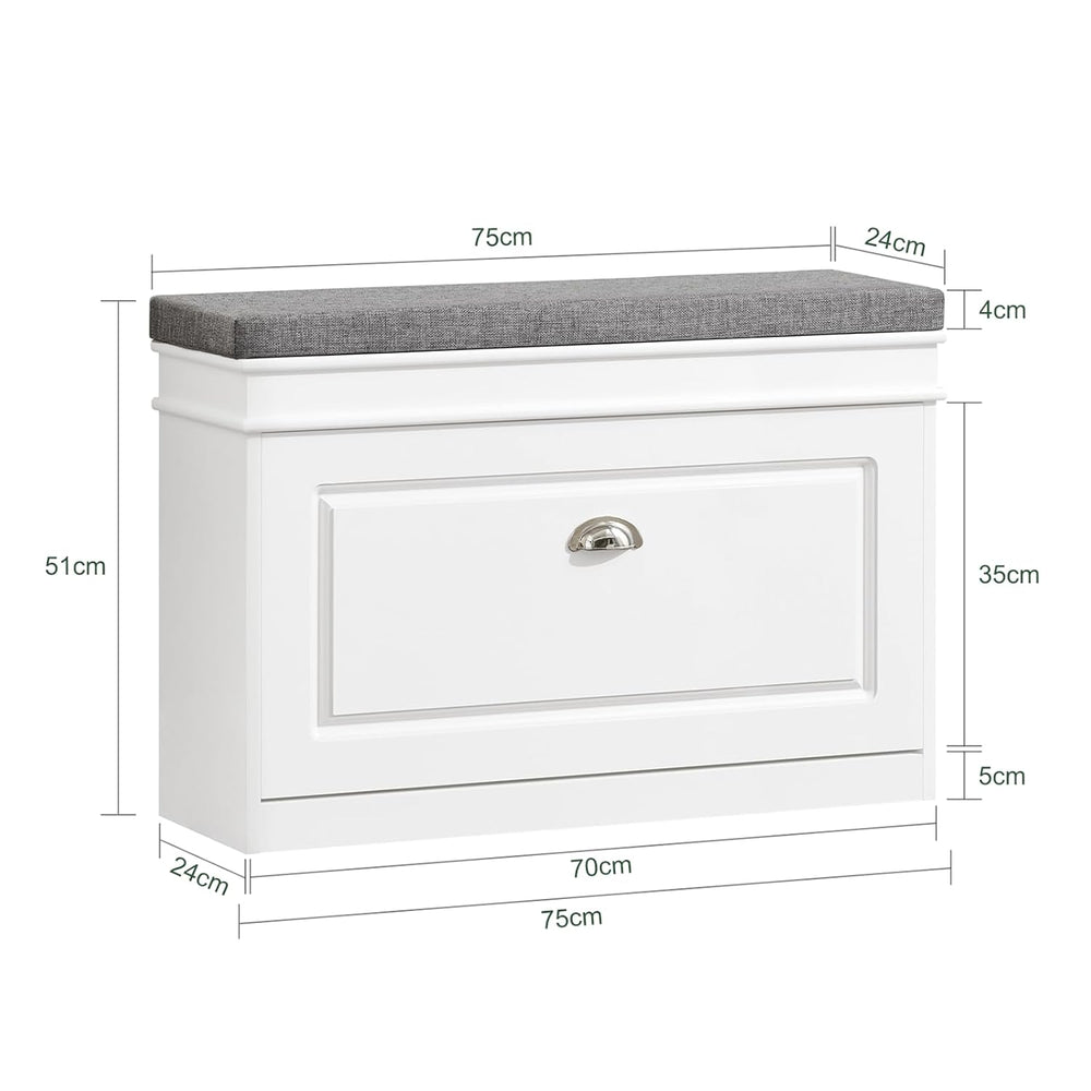 SoBuy Small Shoe Storage Bench, Narrow Shoe Cabinet for Entryway, Shoe Rack w...
