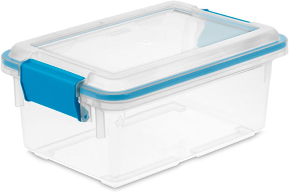 Sterilite Gasket Storage Box with Lids for Home & Office, 7.5 Quart, 6-Pack
