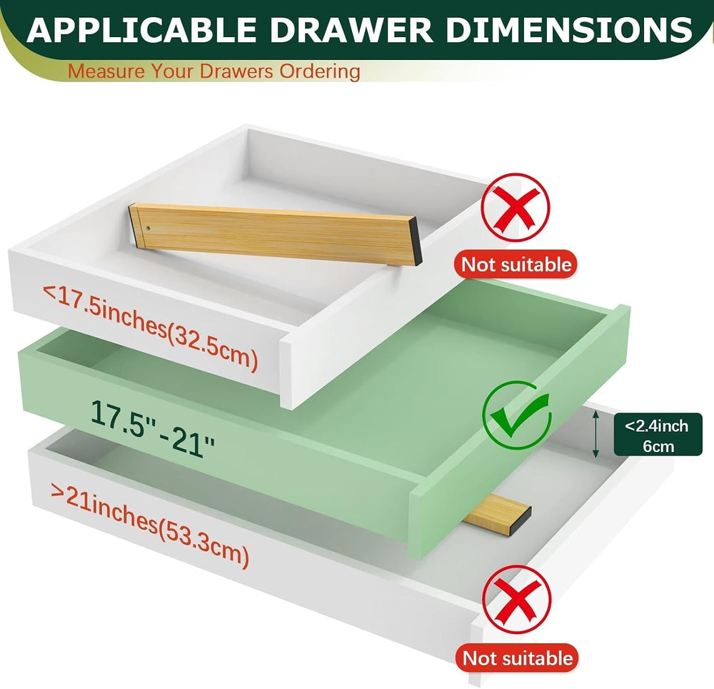 Kitchen Drawer Dividers 6 Pack Bamboo Drawer Organizers