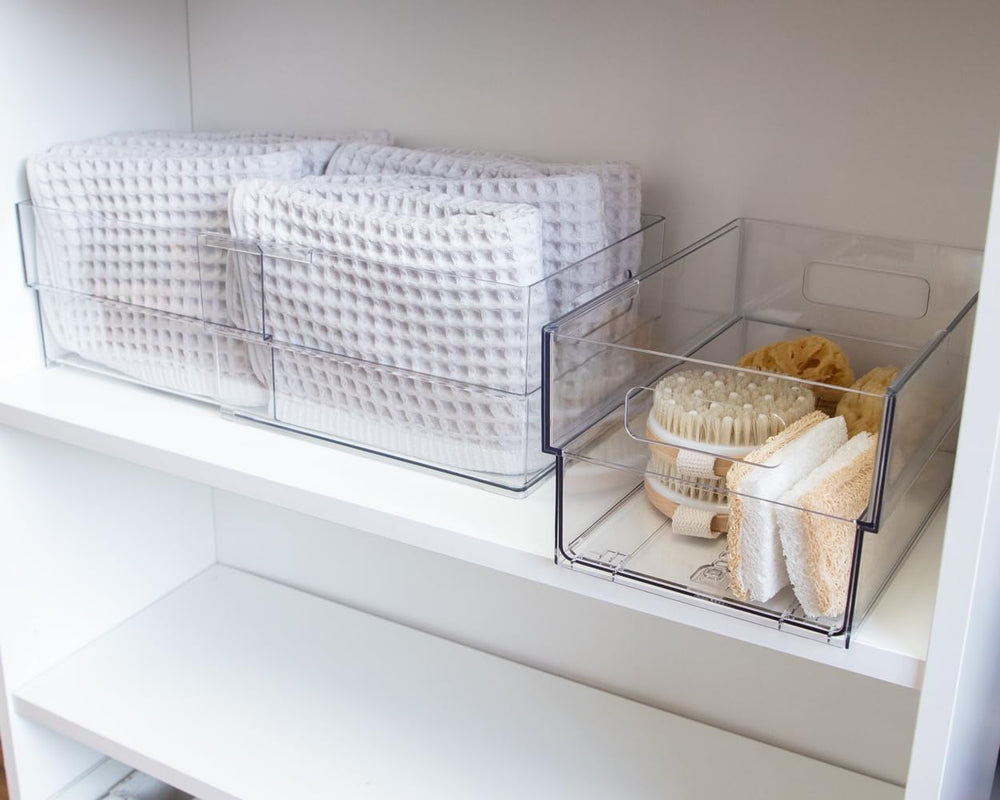 Isaac Jacobs 2-Pack Clear Expandable Storage Bins - Large