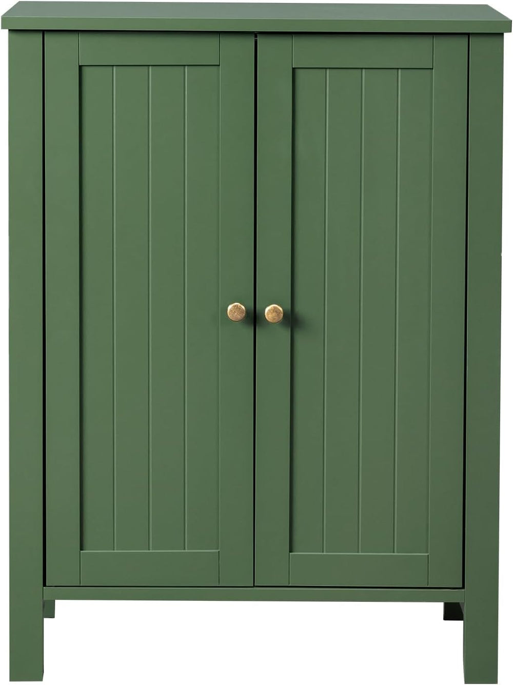 VINGLI Green Bathroom Storage Cabinet Free Standing, Wooden Floor Cabinet wit...