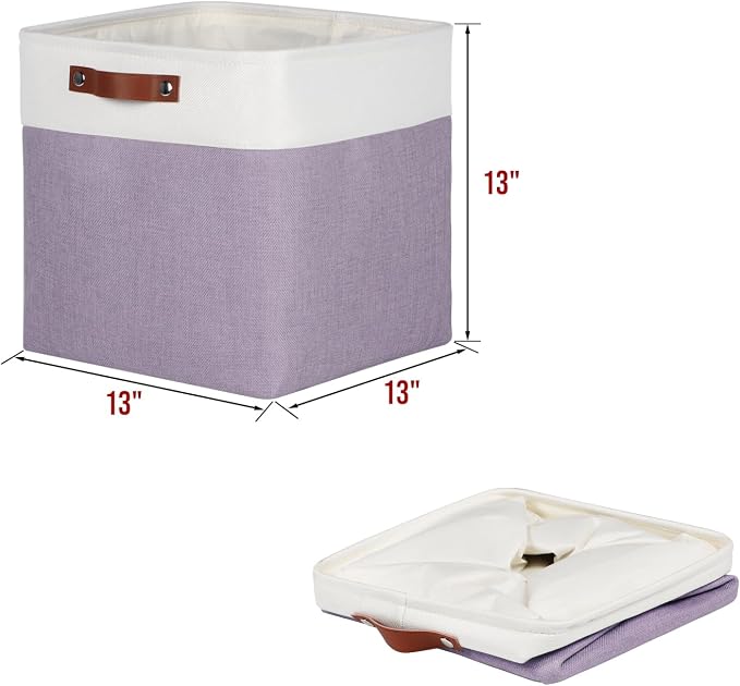 Univivi 13 x 13 x13 Cube Storage Baskets Storage Bins (4 Pack)