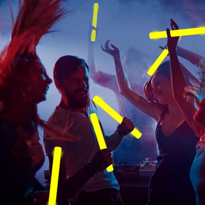 Glow Foam Sticks Bulk, 24 Pcs Yellow Giant LED Light Up Sticks 3 Modes Flashi...