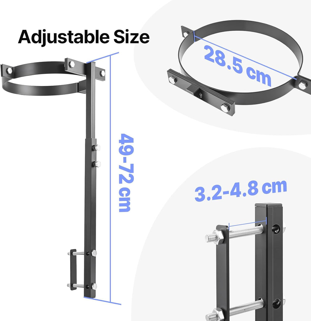 5 Gallon Trash Bucket Holder, Adjustable Height: 19.3–28.3'', Clamp-O...