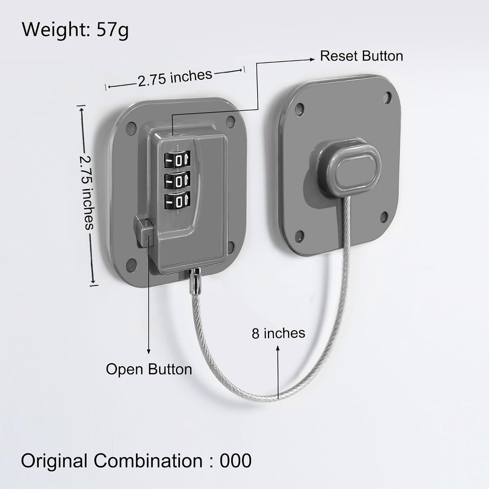Refrigerator Lock, Heavy Duty Fridge Lock, Combination Lock for Refrigerator ...