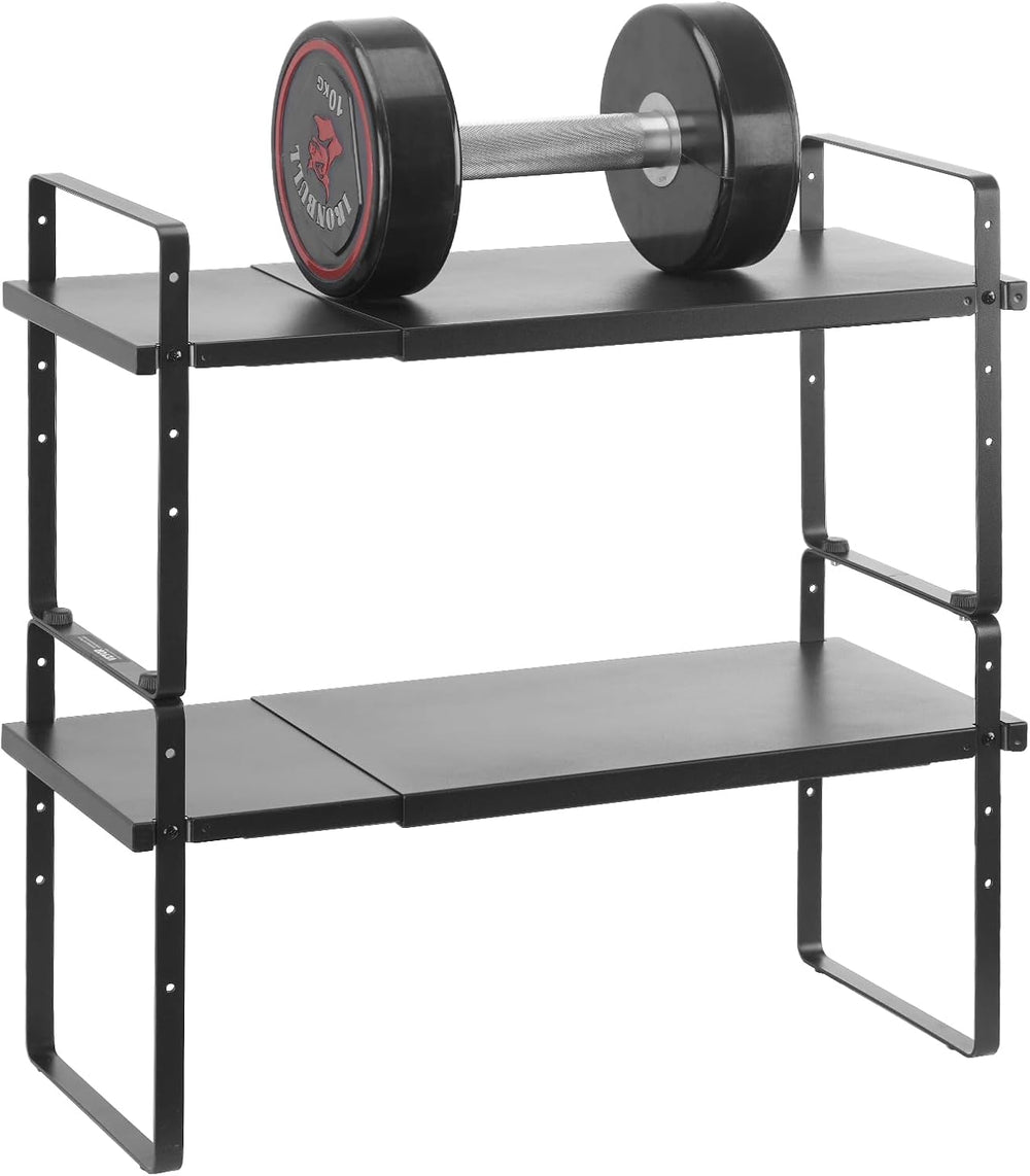 VEVOR Adjustable Kitchen Cabinet Shelf Organizer, Expandable 2 Tier Cabinet S...