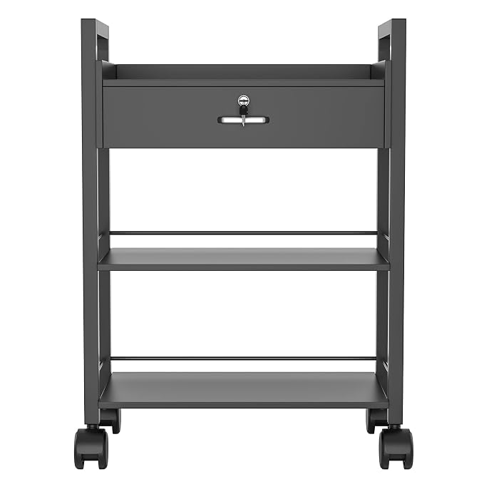 Paddie Salon Trolley Cart, Salon Tray Wooden Mobile Utility Cabinet