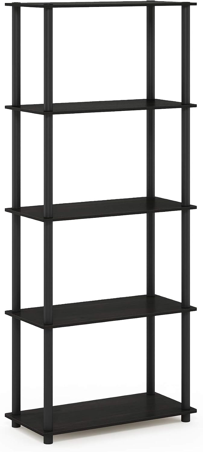 Furinno TURN-N-TUBE Storage Shelves, 5-Tier Book Shelf, Corner Shelf, Toolles...