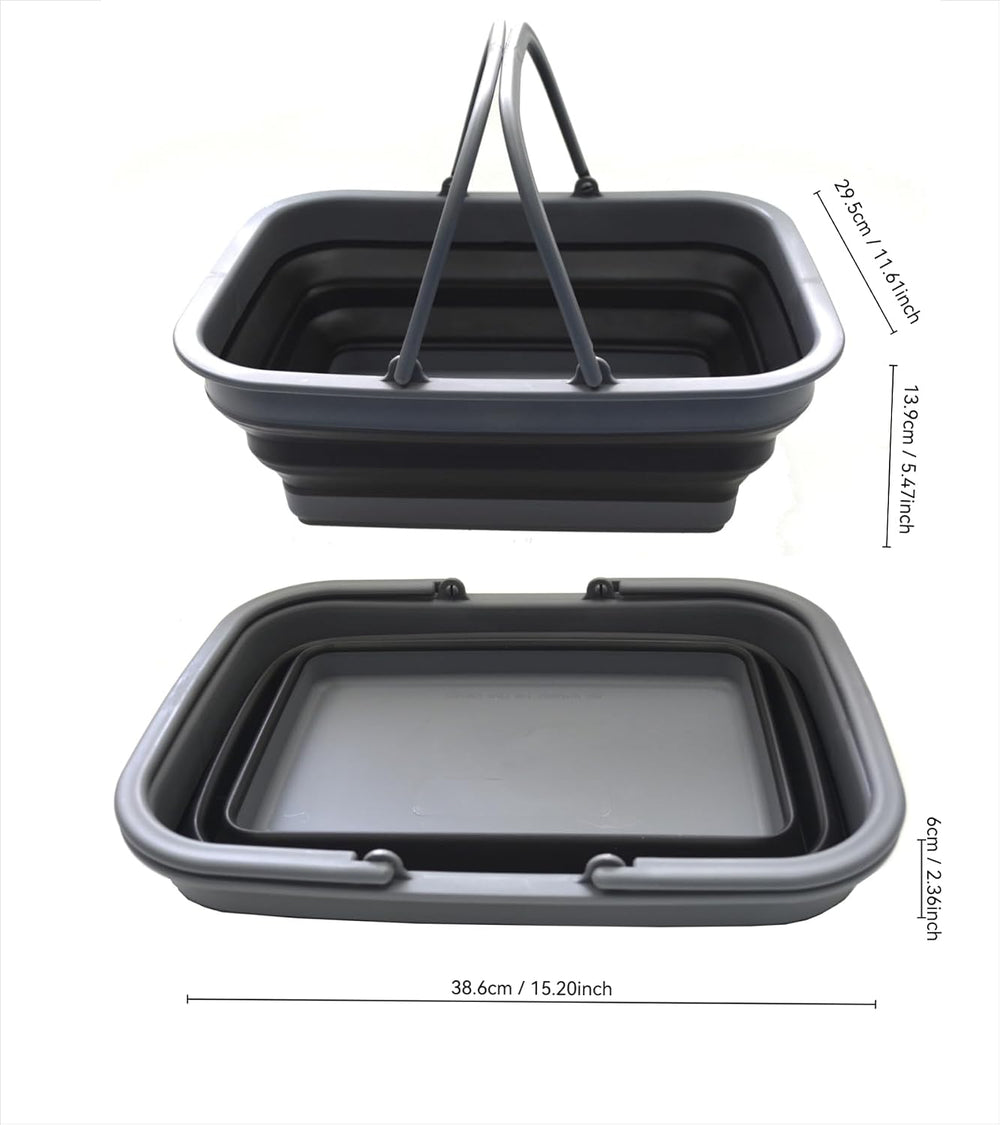 SAMMART SAMMART 9.2L (2.37Gallon) Collapsible Tub with Handle - Portable Outd...