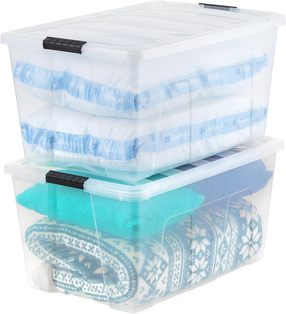 IRIS USA 94 Qt Stackable Plastic Storage Bins (2-Pack)