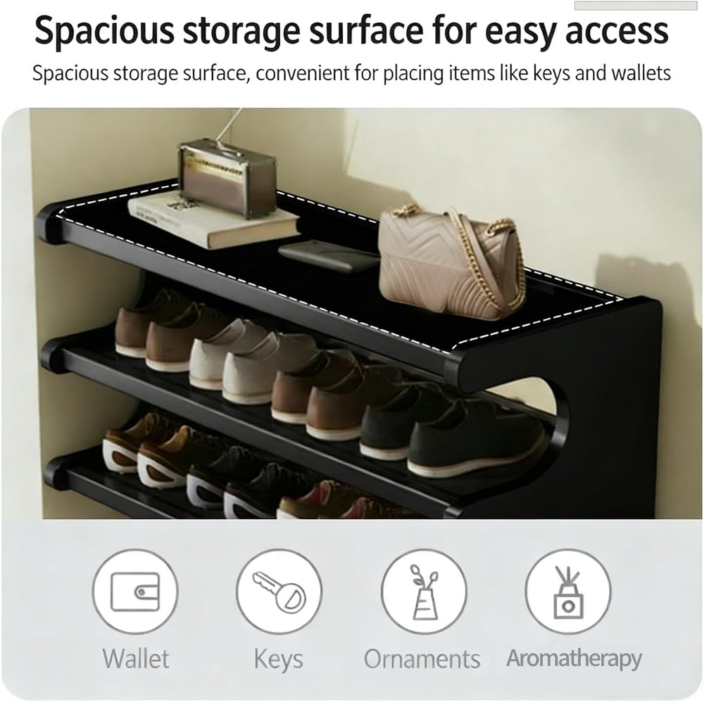 39" Bamboo Shoe Rack - Vertical Shoe Organizer Rack for Small Space, Nar...