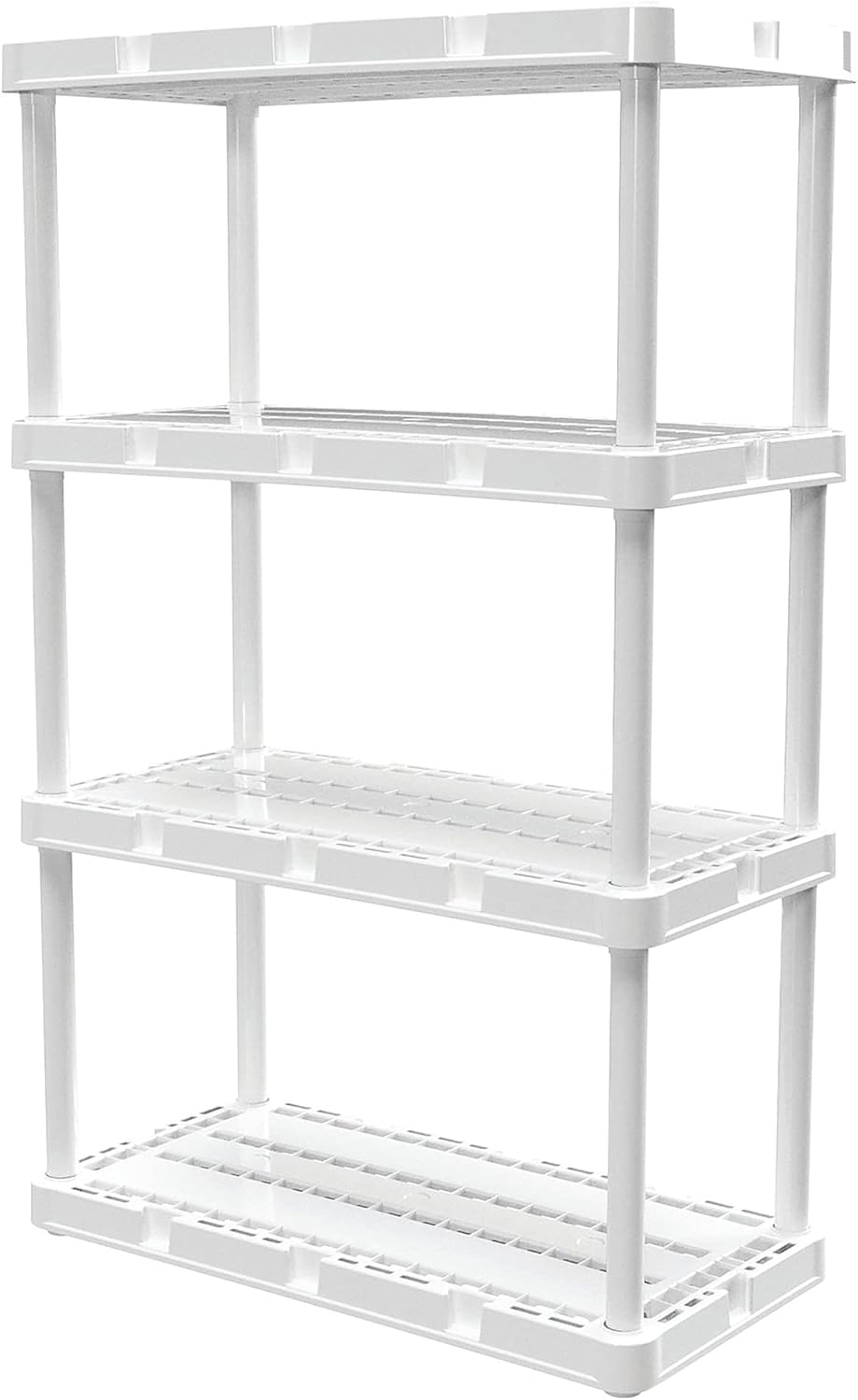 Gracious Living 2 Pack Light Duty Storage Shelves, Knect-A-Shelf 4-Shelf Vent...