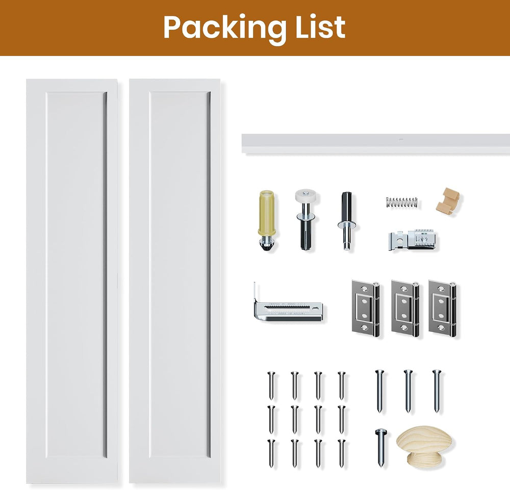 SMARTSTANDARD Bifold Closet Door for 32" x 80" Opening,1-Panel Bi-f...