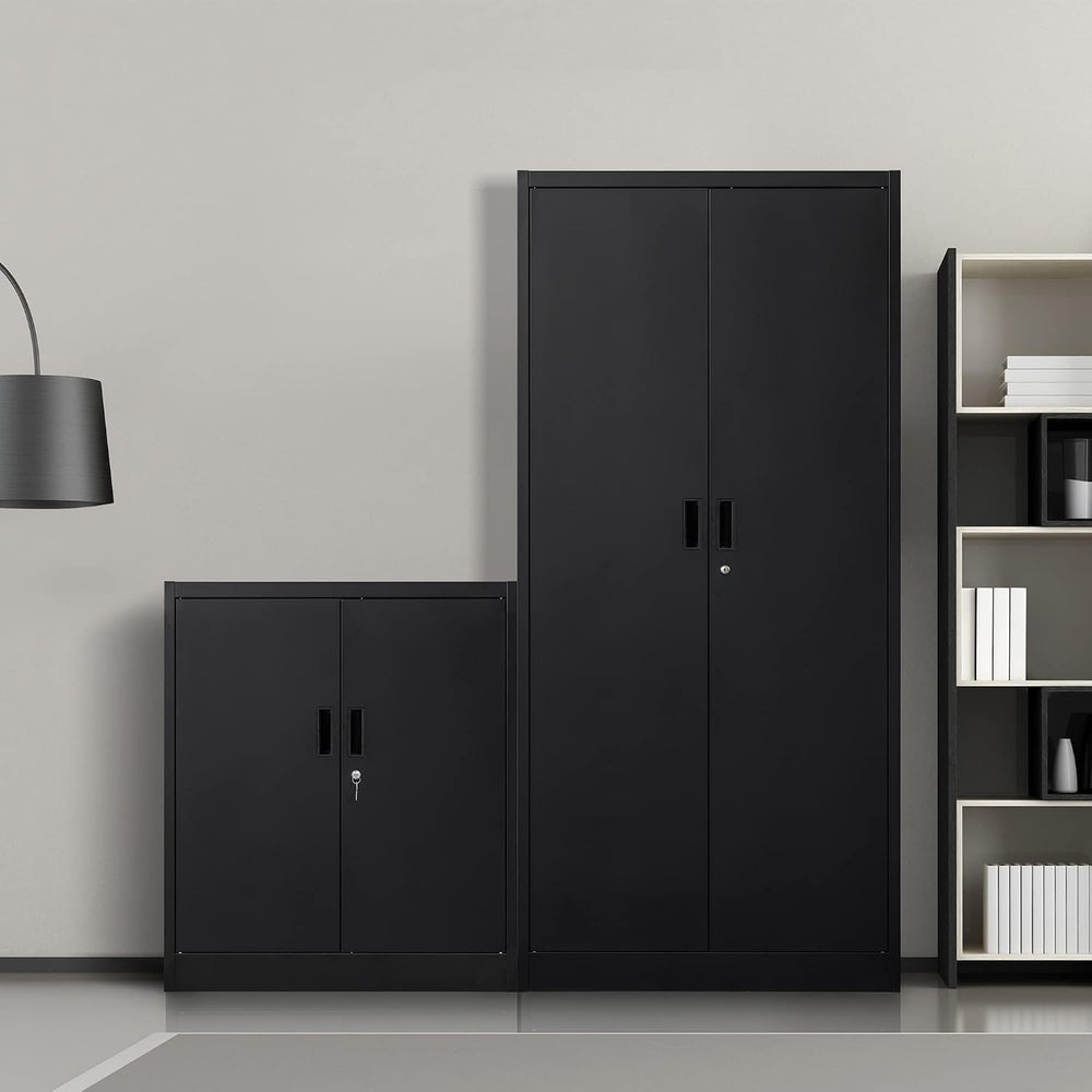 Metal Storage Cabinet, 36" H Locking Storage Cabinet with 2 Adjustable S...