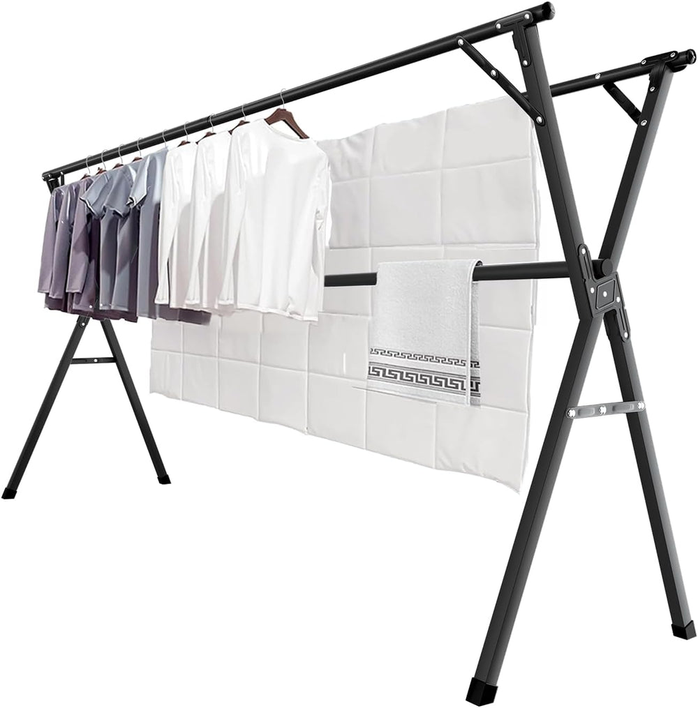 JAUREE 95 Inches Clothes Drying Rack, Drying Rack Clothing Folding Indoor Out...