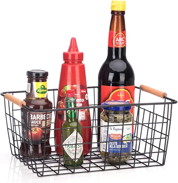 Metal Wire Food Storage Basket Organizer (4 Packs)