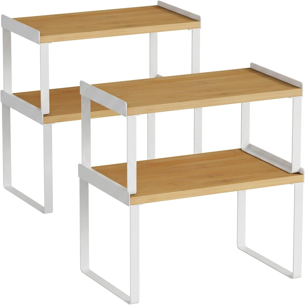 Goozii Cabinet Shelf Organizers Set of 4, Kitchen Countertop Rack for Plates ...