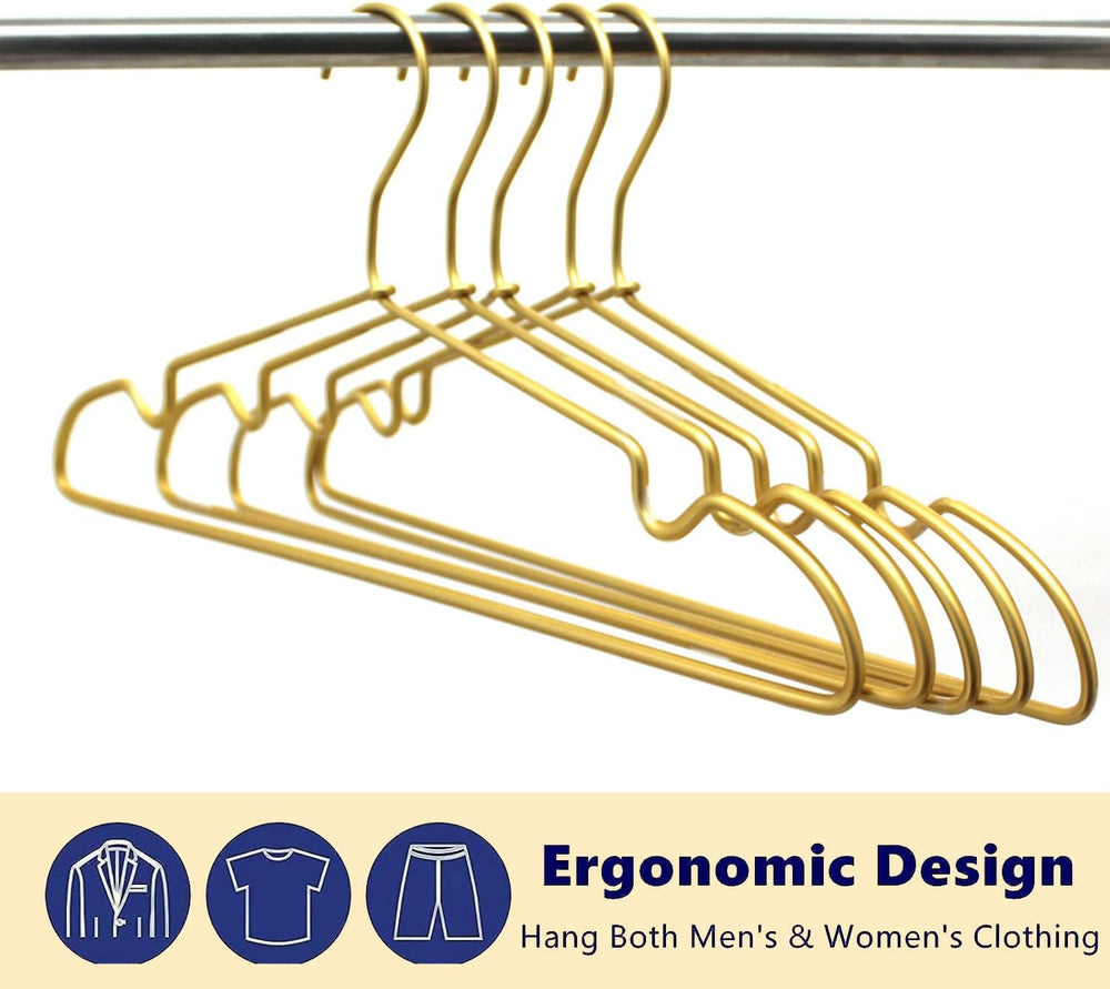 30 Pack Gold Matt Metal Hangers Coat Clothes Hangers with Notches,16.5" ...