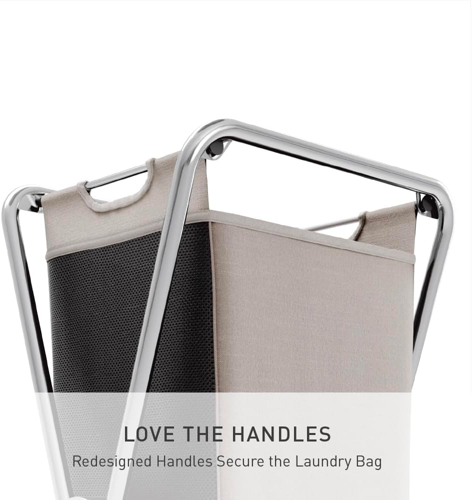 simplehuman X-Frame Hamper, Single Compartment Laundry Hamper for Bedroom Bat...