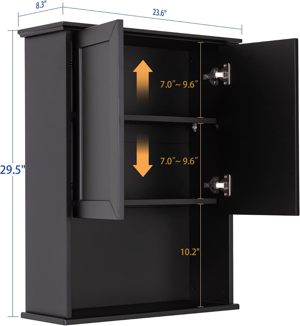 Bathroom Wall Mounted Wood Medicine Cabinet with Adjustable Shelf