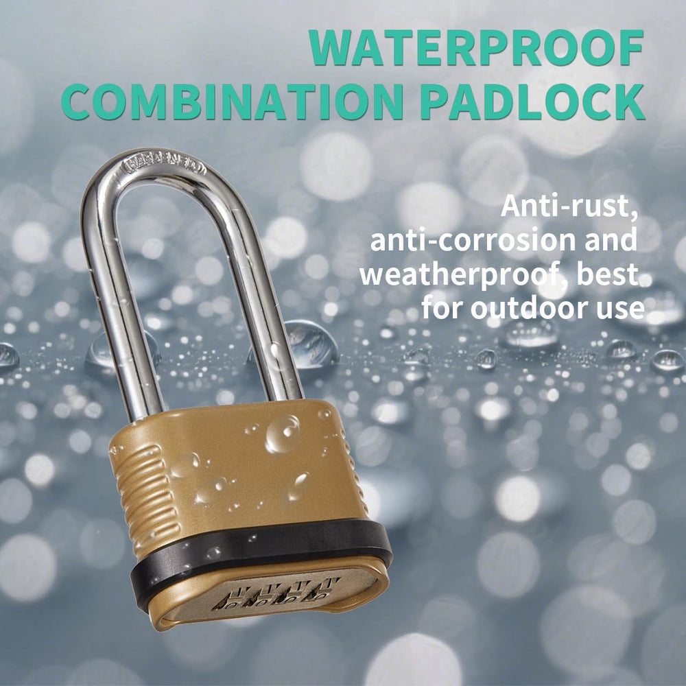 CINCINNO Heavy Duty Combination Lock, 4-Digit Combo Lock with Long Shackle,We...