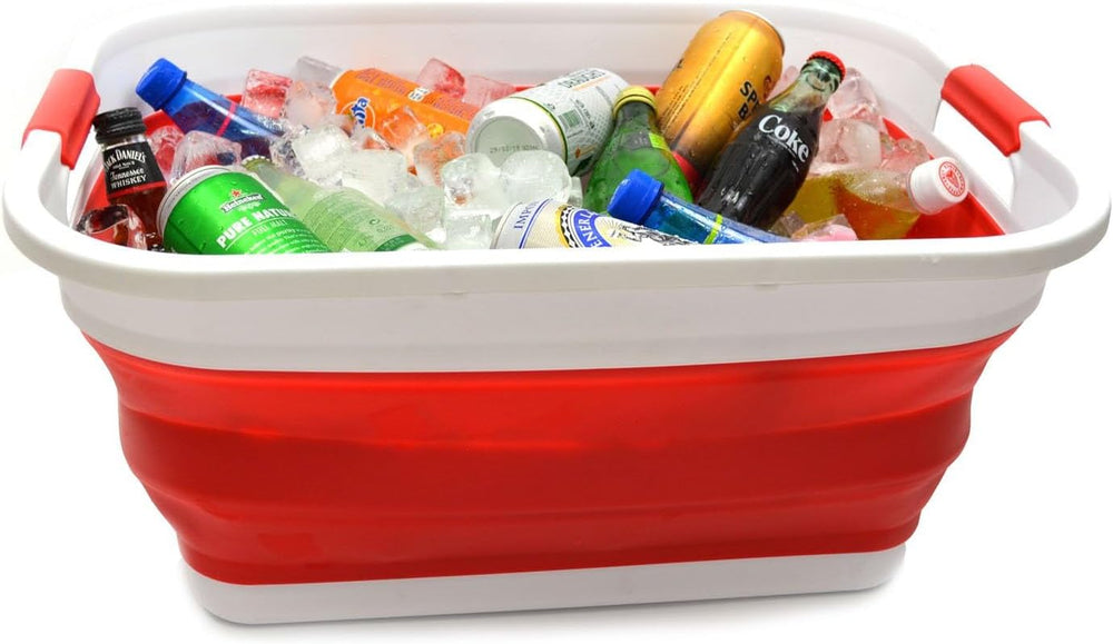 SAMMART Set of 2-41L(10.8 gallon) Collapsible Plastic Laundry Basket-Pop Up S...
