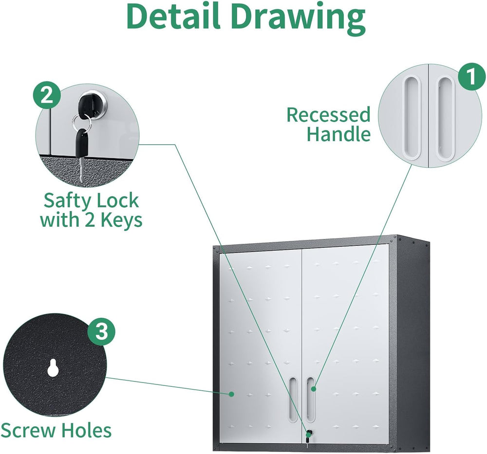 Garage Cabinet System | Heavy Duty Steel All-in-One Modular Garage Cabinet Se...