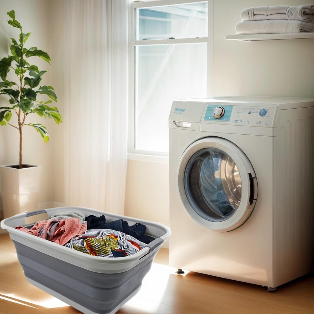 SAMMART 42L(11 gallon) Collapsible Plastic Laundry Basket-Foldable Pop Up Sto...