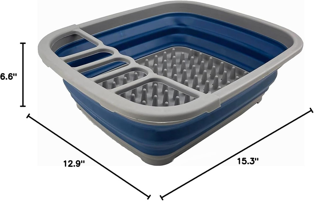 SAMMART 8L (2.11Gallons) Collapsible Plastic Dish Drainer - Foldable Drying R...