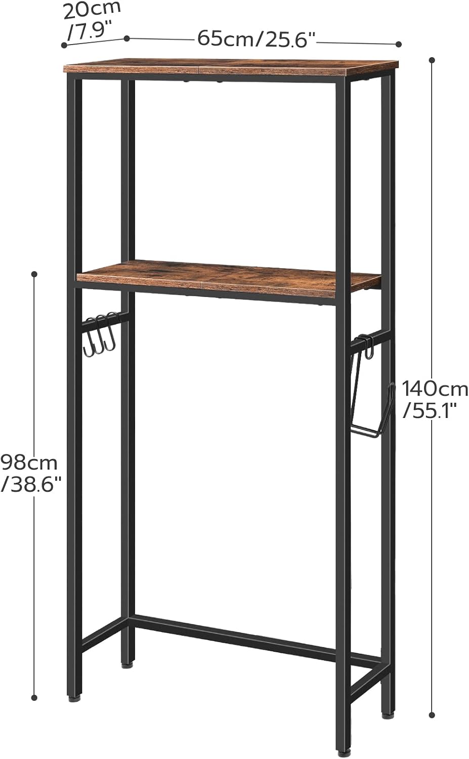 HOOBRO Over The Toilet Storage, 2-Tier freestanding Over the Toilet Storage, ...