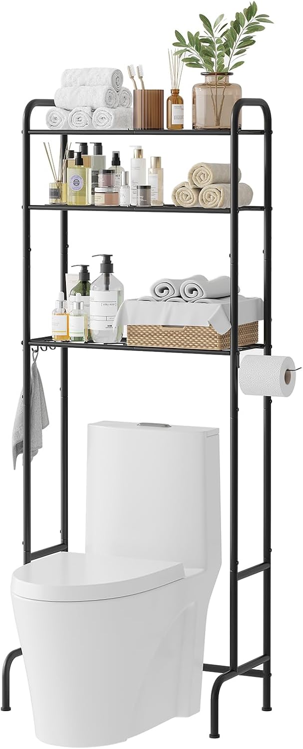 STDDRE 3-Tier Over The Toilet Storage Space Saver with Paper Holder Freestand...