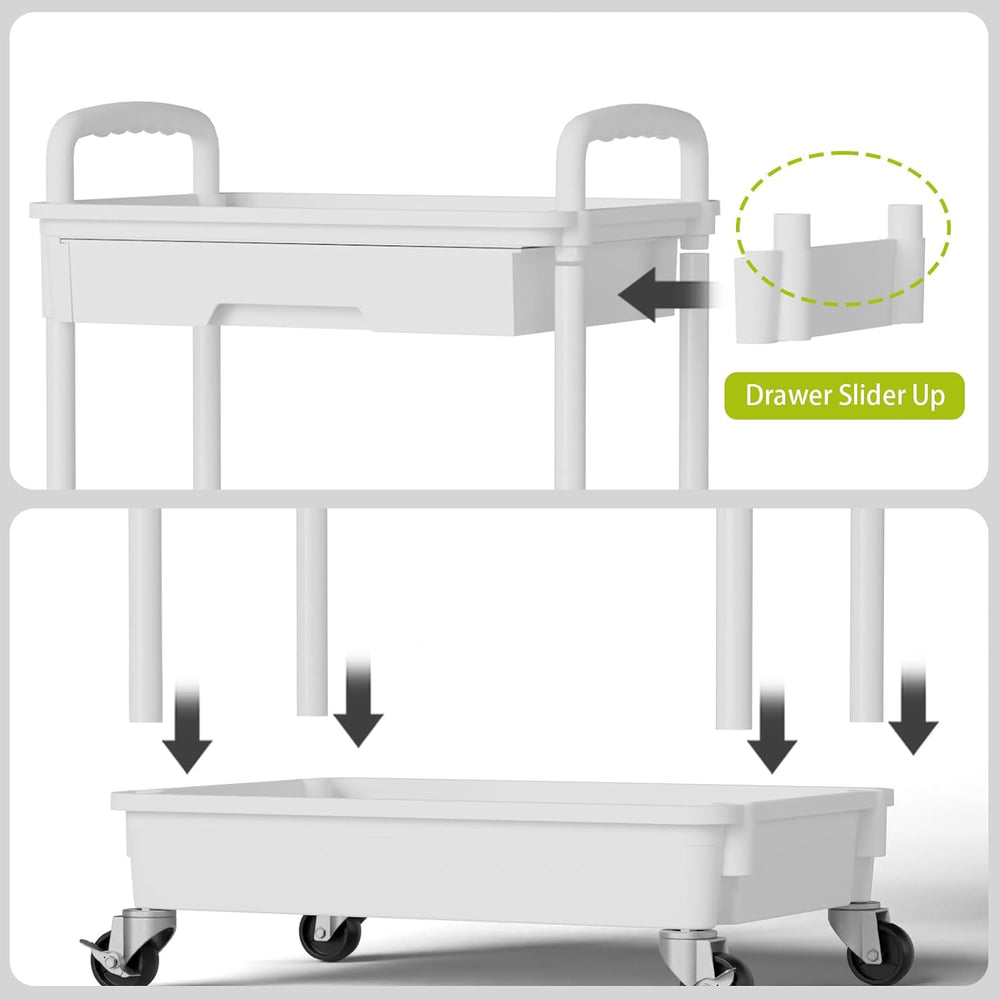 Sorgion 5 Tier Rolling Cart Organizer,Bathroom Cart Organizers with Wheels La...