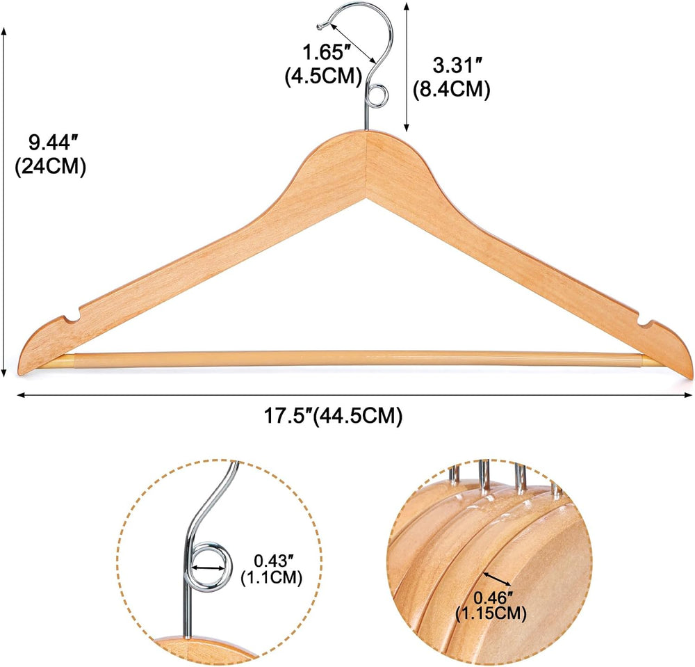 TOPIA HANGER Wooden Hangers 30 Pack, Space Saving Coat Hanger with 360° Swive...