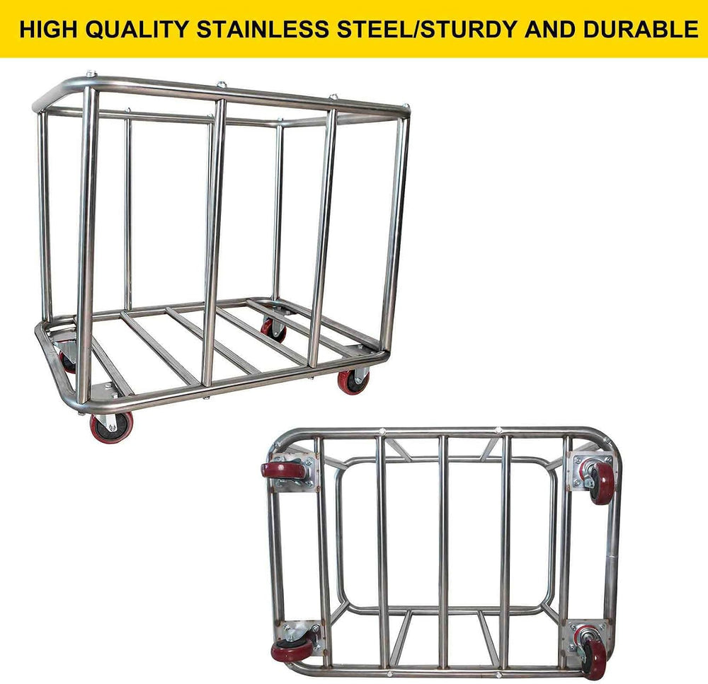 11.35 Bushel Large Commercial Rolling Laundry Cart with 4 Inch Wheels
