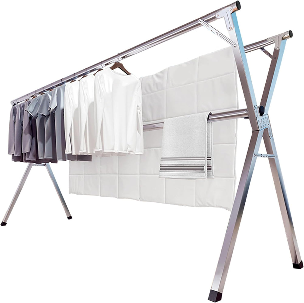 JAUREE 95 Inches Clothes Drying Rack, Drying Rack Clothing Folding Indoor Out...