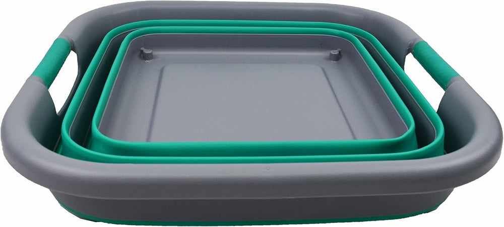 SAMMART Collapsible Plastic Laundry Basket with Wheels 39L (10.3 Gallons) -Fo...