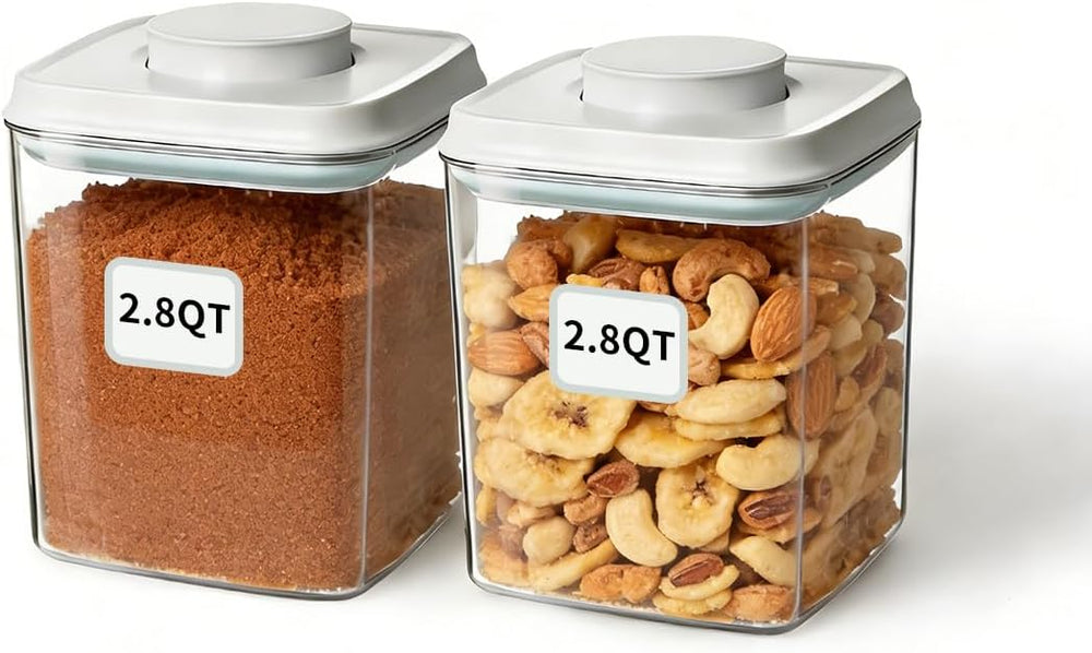 Airtight Food Storage Containers Set with One-Touch Lid, 2-Pack (2.8 QT / 2.6...