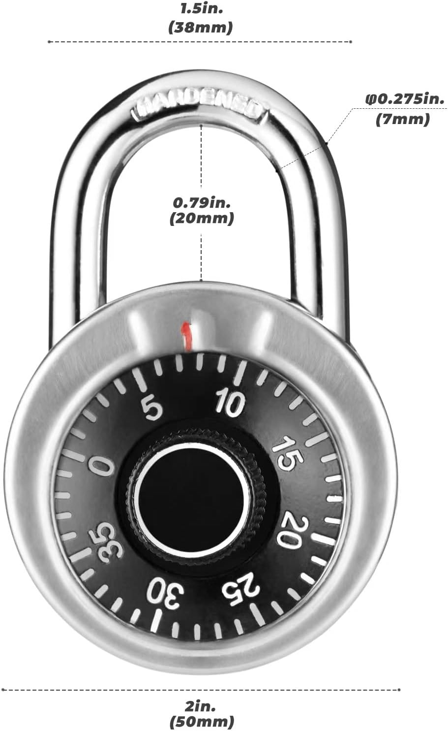 FIGODE® Locker Lock, Combination Lock, Black Dial, Each Lock with Different C...