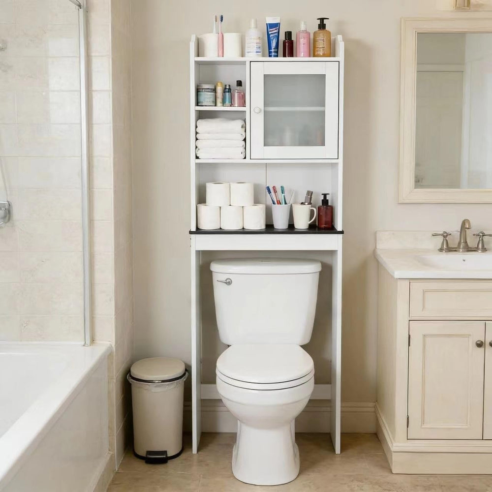 ZENY Over The Toilet Storage Cabinet, Bathroom Organizer with Adjustable Shel...
