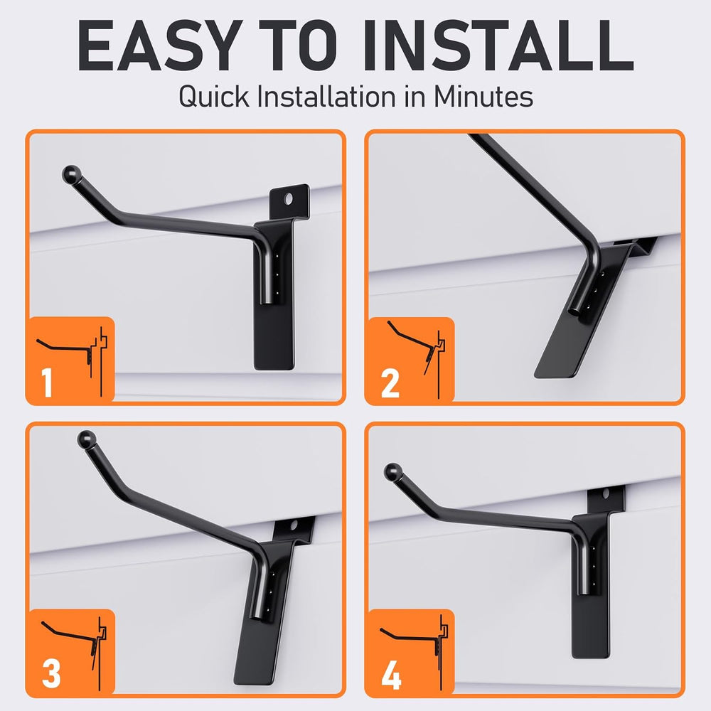 INCLY 60 Pack Slatwall Hooks, 4/6/8 Inch Slat Wall Hanging Hook and Hanger